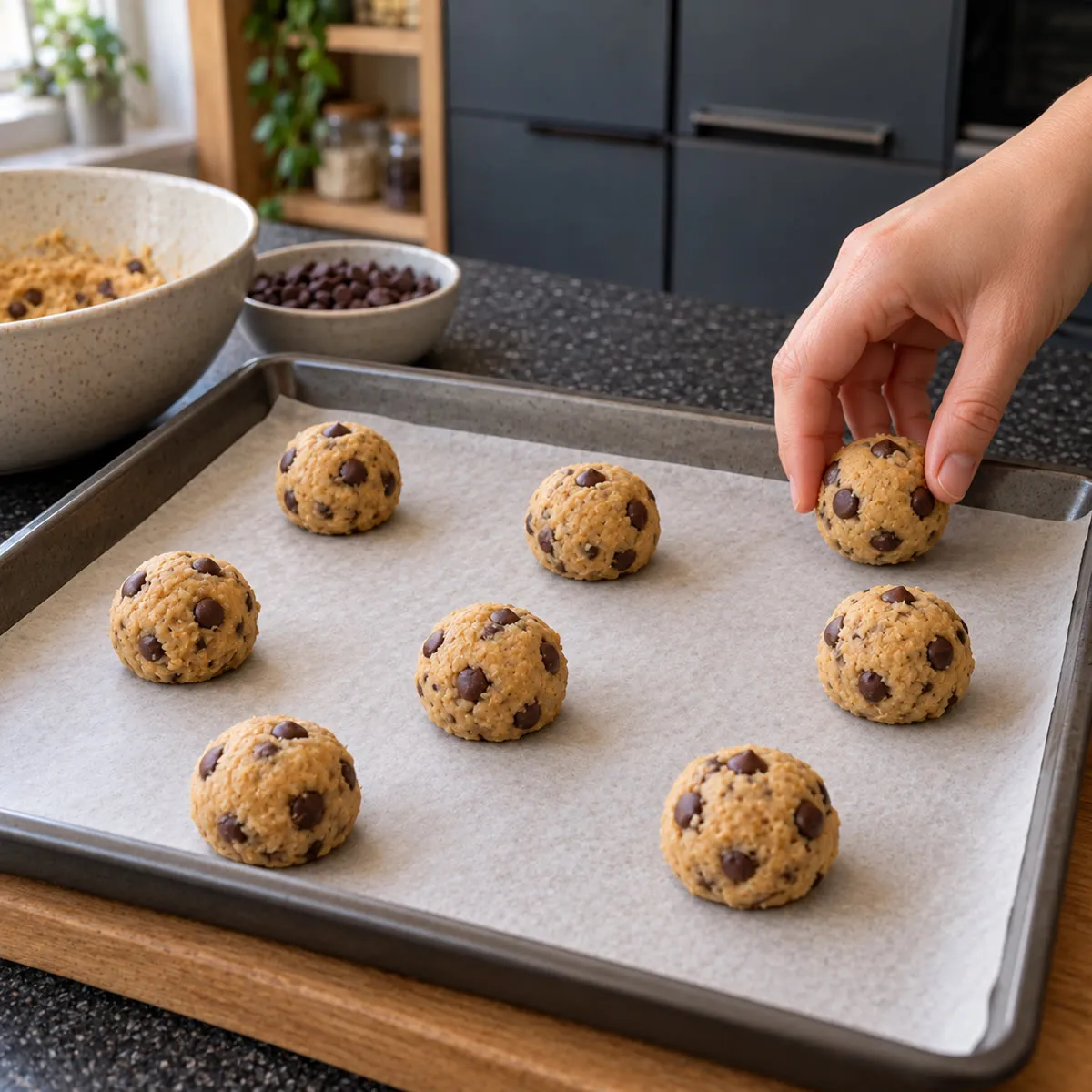Weigh and shape the cookies