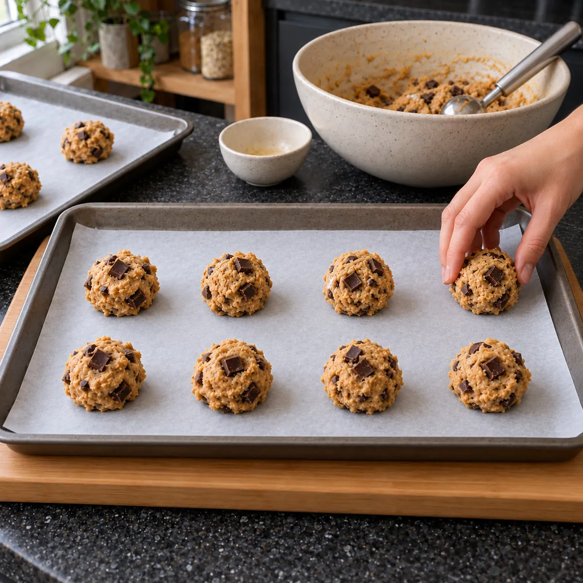 Weigh and space the dough balls