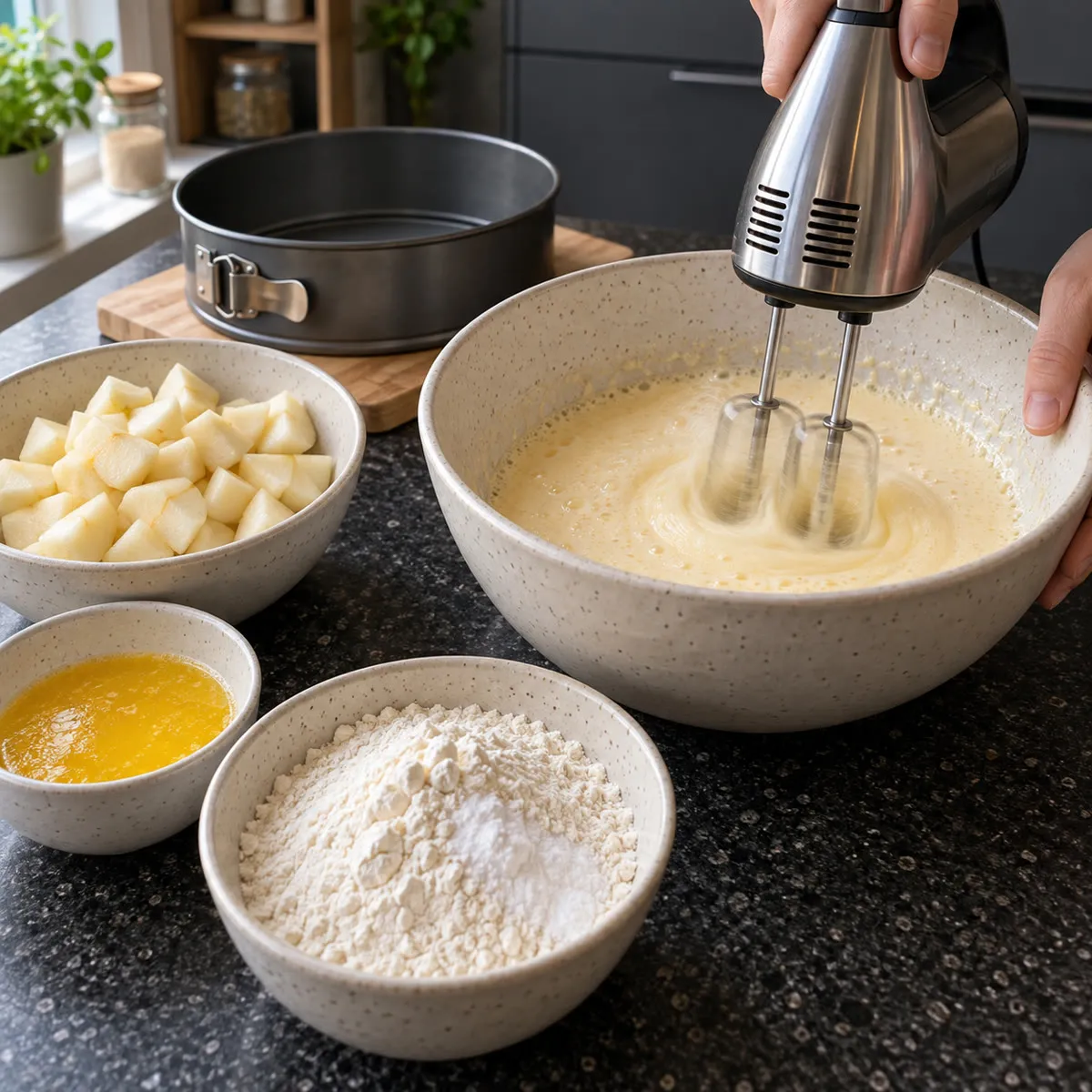 Whisk the eggs and sugar